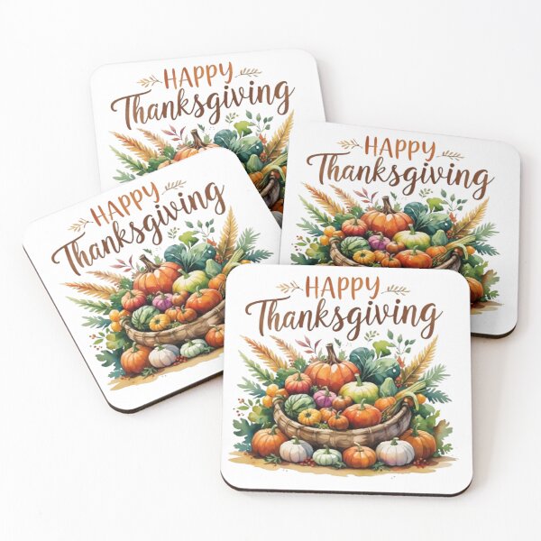 Item preview, Happy Thanksgiving – Harvest Basket with Pumpkins & Autumn Vegetables designed and sold by GrafteesGlow.