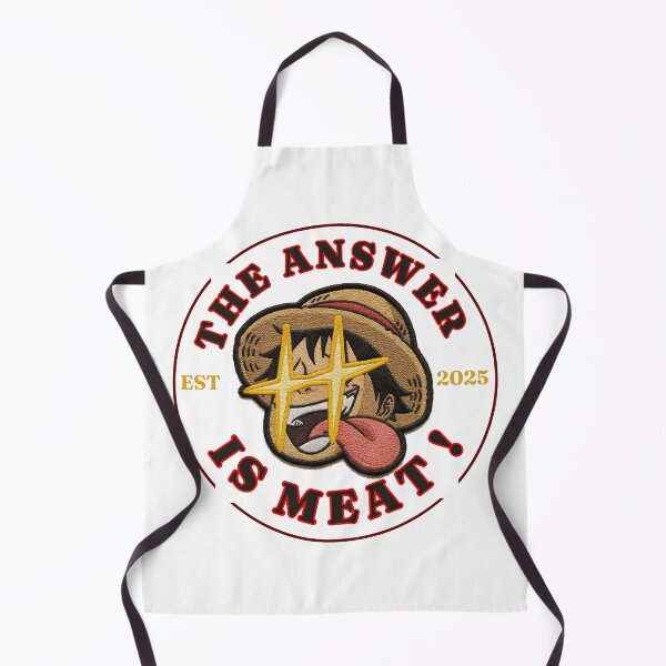 Item preview, One Piece Luffy Loves Meat Funny Meme Embroidery Style Anime  designed and sold by UMI BLOOM.