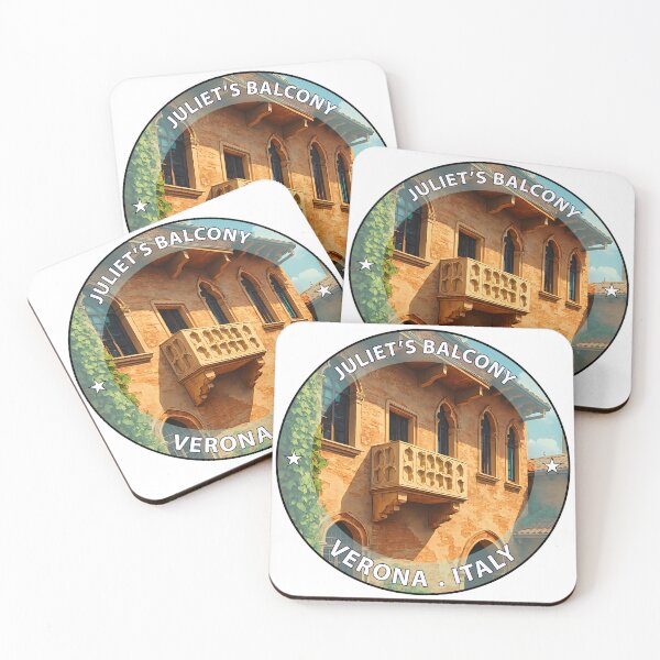 Item preview, Juliet’s Balcony Verona Italy - Iconic Landmark Travel vacation destination souvenir art stamp designed and sold by inkNext.
