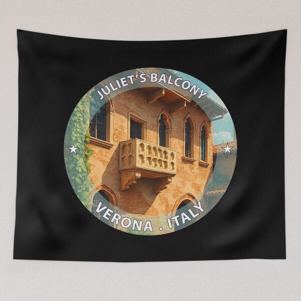 Item preview, Juliet’s Balcony Verona Italy - Iconic Landmark Travel vacation destination souvenir art stamp designed and sold by inkNext.