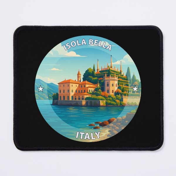 Item preview, Isola Bella Lake Maggiore Italy - Iconic Landmark Travel vacation destination souvenir art stamp designed and sold by inkNext.