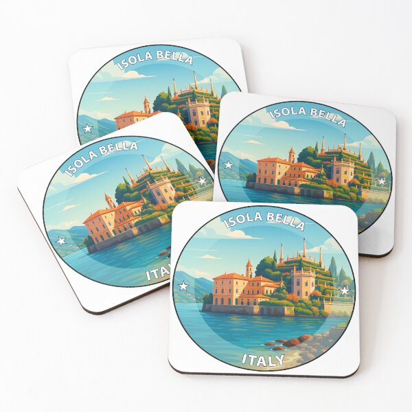 Item preview, Isola Bella Lake Maggiore Italy - Iconic Landmark Travel vacation destination souvenir art stamp designed and sold by inkNext.