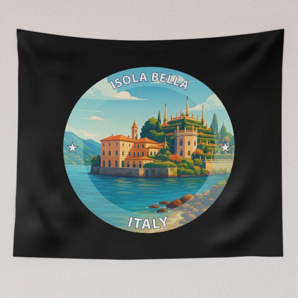 Item preview, Isola Bella Lake Maggiore Italy - Iconic Landmark Travel vacation destination souvenir art stamp designed and sold by inkNext.