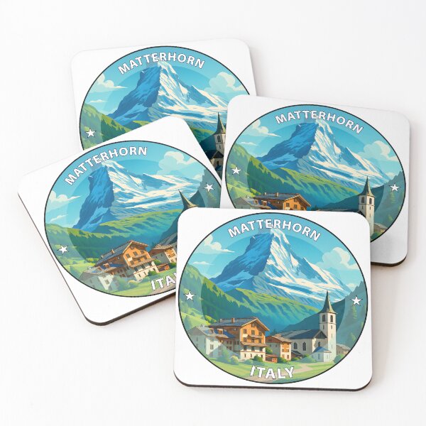 Item preview, Matterhorn & Cervinia Italy - Iconic Landmark Travel vacation destination souvenir art stamp designed and sold by inkNext.