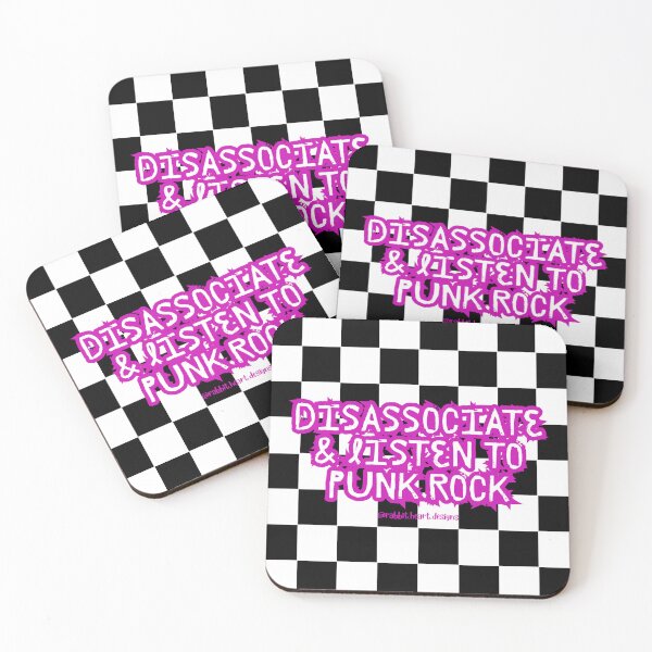 Item preview, Checkerboard Disassociate & Listen to Punk Rock designed and sold by RabbitHeartArt.