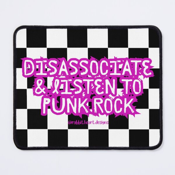 Item preview, Checkerboard Disassociate & Listen to Punk Rock designed and sold by RabbitHeartArt.