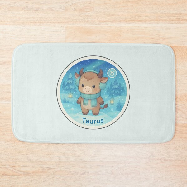Item preview, Cute Winter Taurus Zodiac Sign Sticker – Kawaii Bull in Snowy Woods designed and sold by Nuist25.
