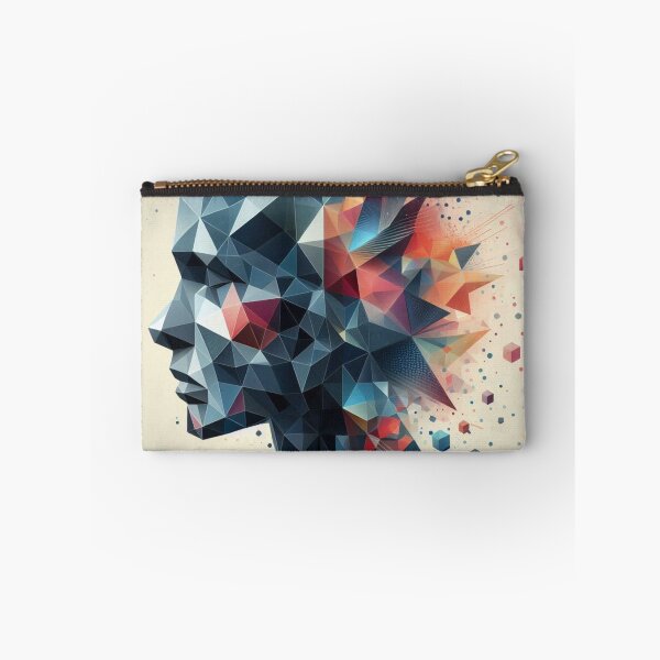 Item preview, Geometric Shapes Merging with Portrait Silhouette – Abstract Surreal Art designed and sold by ashokreddy343.