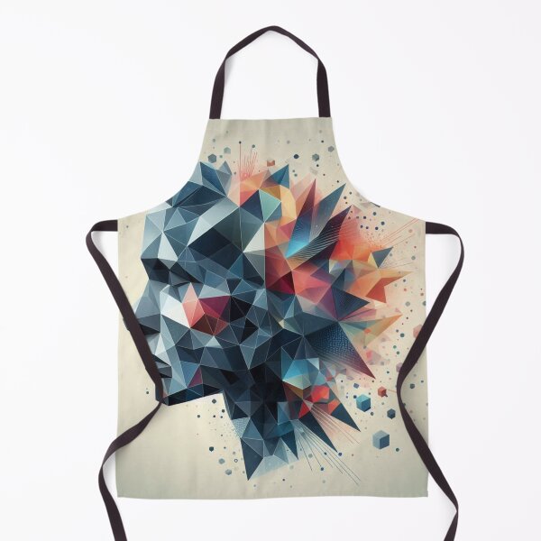 Item preview, Geometric Shapes Merging with Portrait Silhouette – Abstract Surreal Art designed and sold by ashokreddy343.