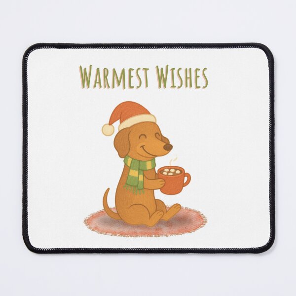 Item preview, Warmest Wishes – Cute Dachshund Christmas Hot Cocoa Illustration designed and sold by Sleepy Pencil Studio.