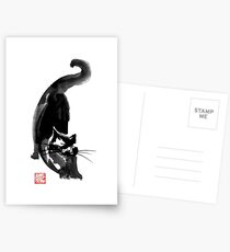 stetching Katze Postkarten