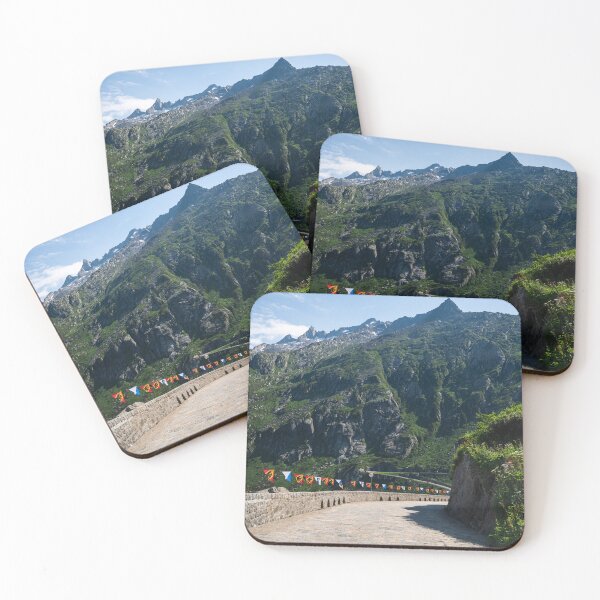 Item preview, Stone Path with Flags in the Swiss Alps designed and sold by alicjamiekina.