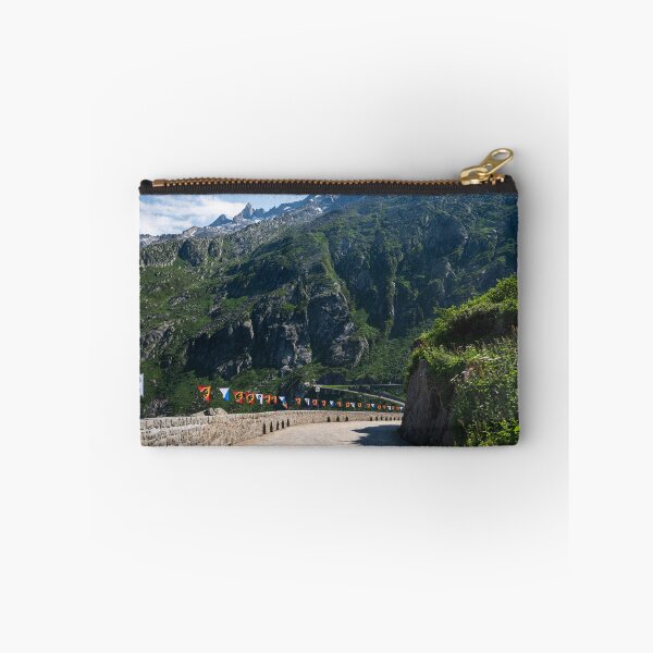Item preview, Stone Path with Flags in the Swiss Alps designed and sold by alicjamiekina.