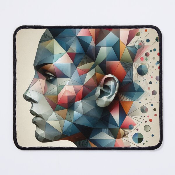 Item preview, Abstract Portrait with Geometric Fusion – Surreal Silhouette Art designed and sold by ashokreddy343.