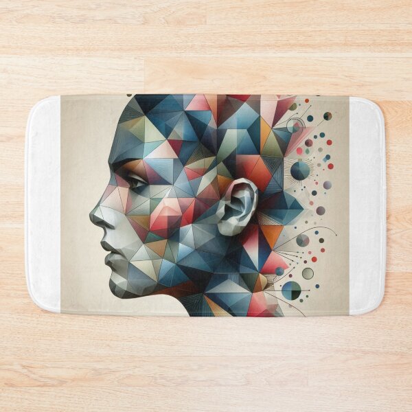 Item preview, Abstract Portrait with Geometric Fusion – Surreal Silhouette Art designed and sold by ashokreddy343.