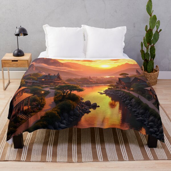 Item preview, Fantasy Village at Sunset designed and sold by Mackadoodle Doo.