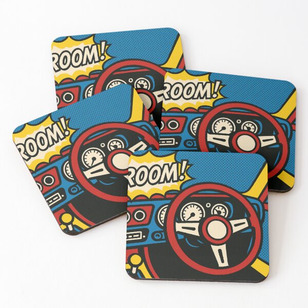 Item preview, Vroom Pop Art – Retro Comic Style Car Interior designed and sold by GrafteesGlow.