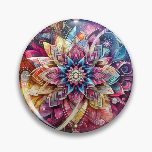 Item preview, Colorful geometric decorative mystic flower  designed and sold by Dogandesighn.