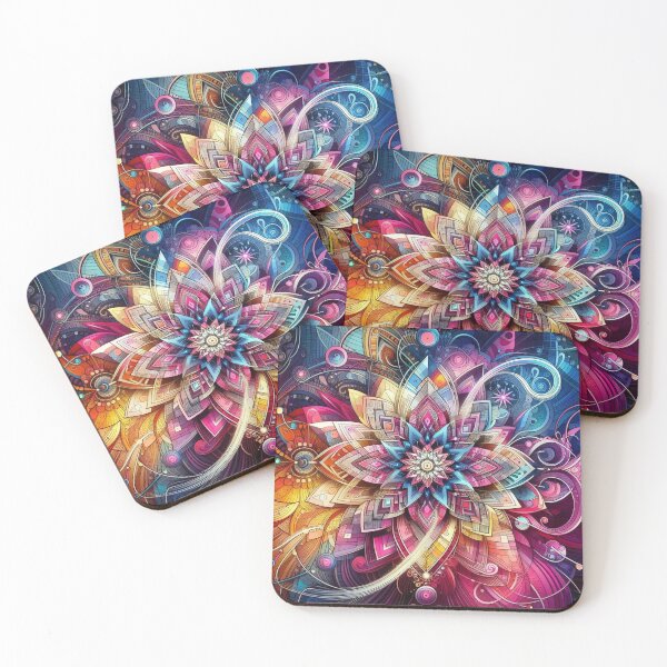 Item preview, Colorful geometric decorative mystic flower  designed and sold by Dogandesighn.