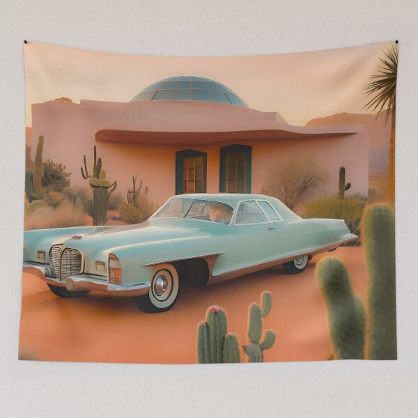 Item preview, The car alone in the Californian desert designed and sold by ICONICASTUDIO.