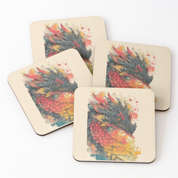 Item preview, Fiery Dragon – Watercolor Ink Illustration designed and sold by Enea Kelo.