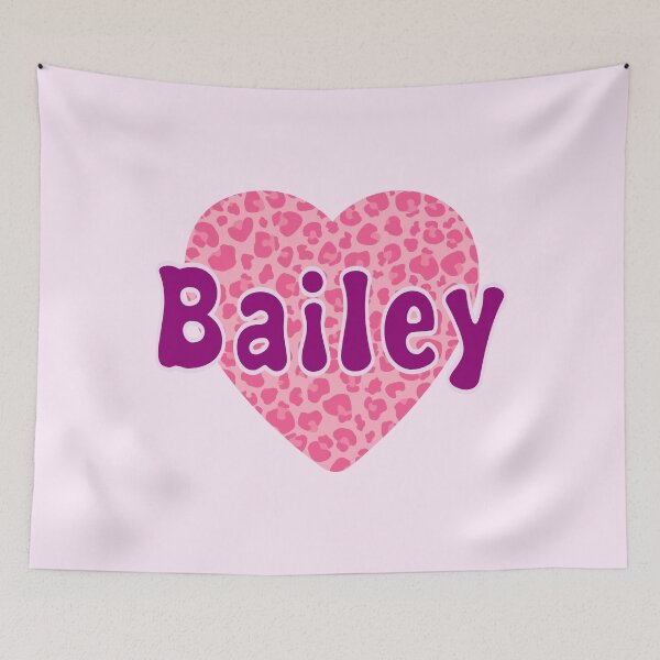 Item preview, Bailey Name Pink Leopard Heart  designed and sold by Jeallan Designs.