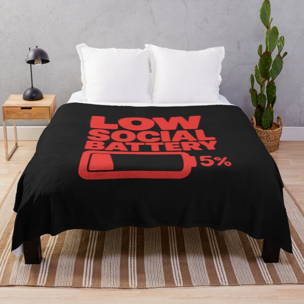 Item preview, Low Social Battery – Minimalist Funny Quote designed and sold by Bratak.