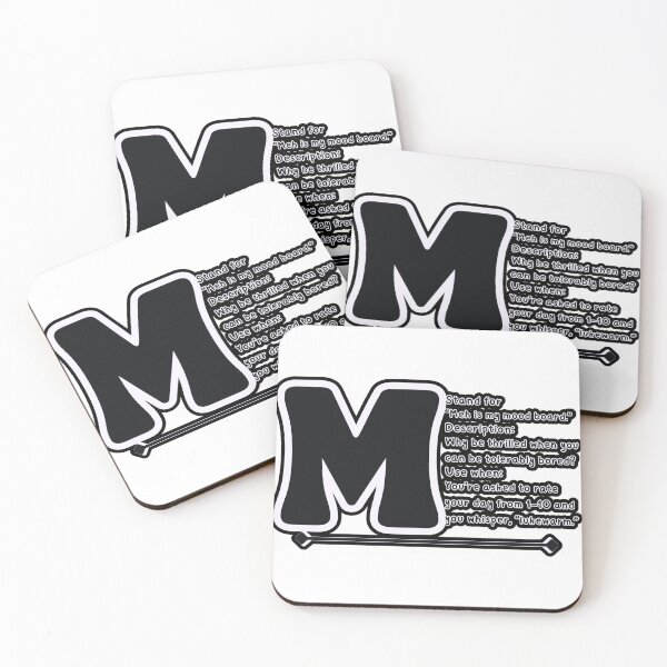 Item preview, M Stands for "Meh Is My Mood Board" – Funny Alphabet Humor for Lazy Introverts & Office Vibes designed and sold by SnarkyTextStudiO.
