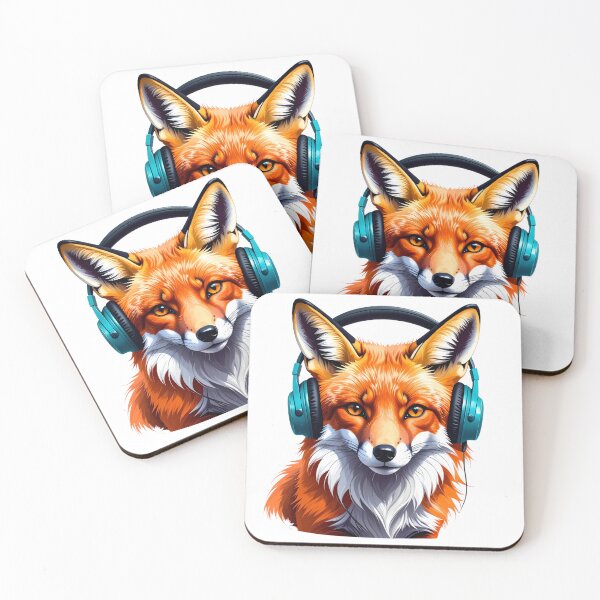 Item preview, Chilled Fox Wearing Headphones designed and sold by takeng07.