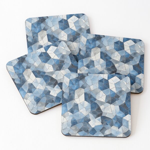 Item preview, Fractured Mosaic: Blue Geometric Cracked Glass designed and sold by Virtuals1.