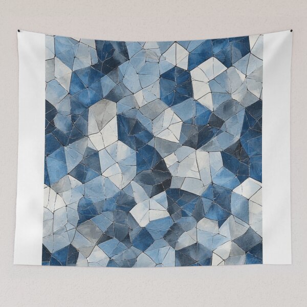 Item preview, Fractured Mosaic: Blue Geometric Cracked Glass designed and sold by Virtuals1.
