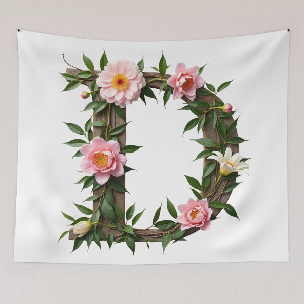 Item preview, Floral Monogram Letter D designed and sold by rustyroofco.