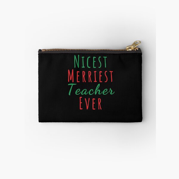 Item preview, Nicest merriest teacher ever funny teacher Christmas saying designed and sold by snowry.