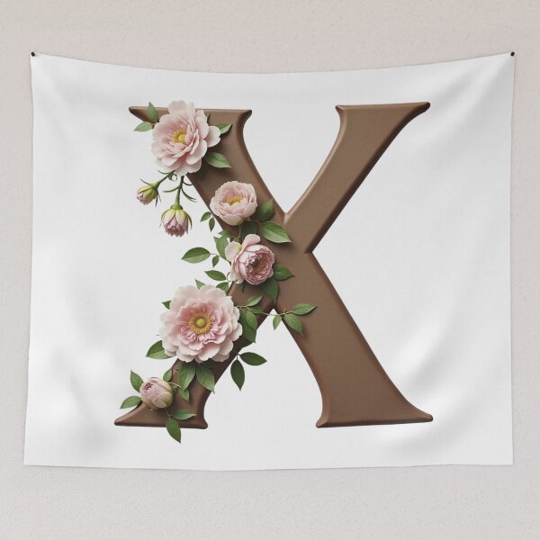 Item preview, Floral Monogram Letter X designed and sold by rustyroofco.