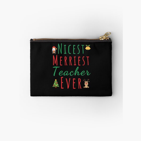 Item preview, Nicest merriest teacher ever funny cute Christmas saying designed and sold by snowry.