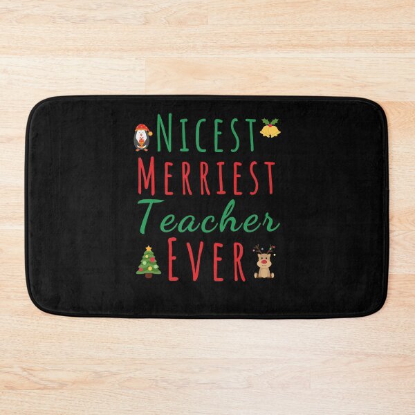 Item preview, Nicest merriest teacher ever funny cute Christmas saying designed and sold by snowry.