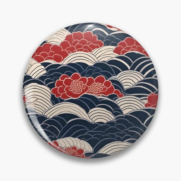 Item preview, Seigaiha Waves & Cherry Blossoms – Japanese Textile Pattern designed and sold by Vandy Fullam.