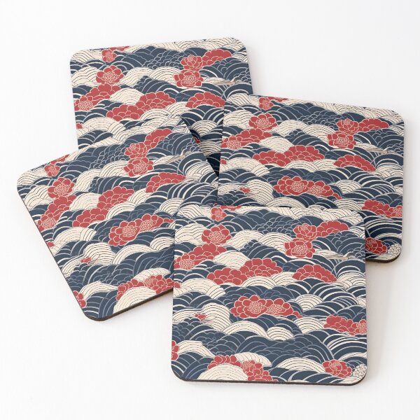 Item preview, Seigaiha Waves & Cherry Blossoms – Japanese Textile Pattern designed and sold by Vandy Fullam.