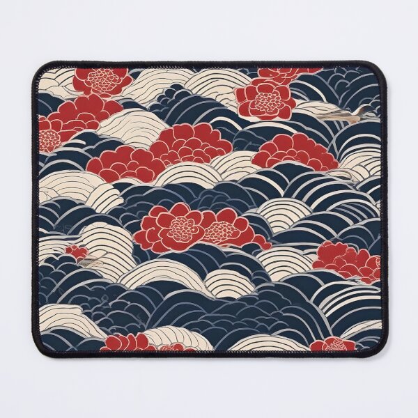 Item preview, Seigaiha Waves & Cherry Blossoms – Japanese Textile Pattern designed and sold by Vandy Fullam.