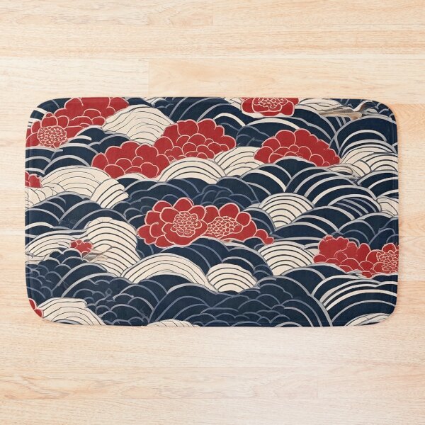 Item preview, Seigaiha Waves & Cherry Blossoms – Japanese Textile Pattern designed and sold by Vandy Fullam.