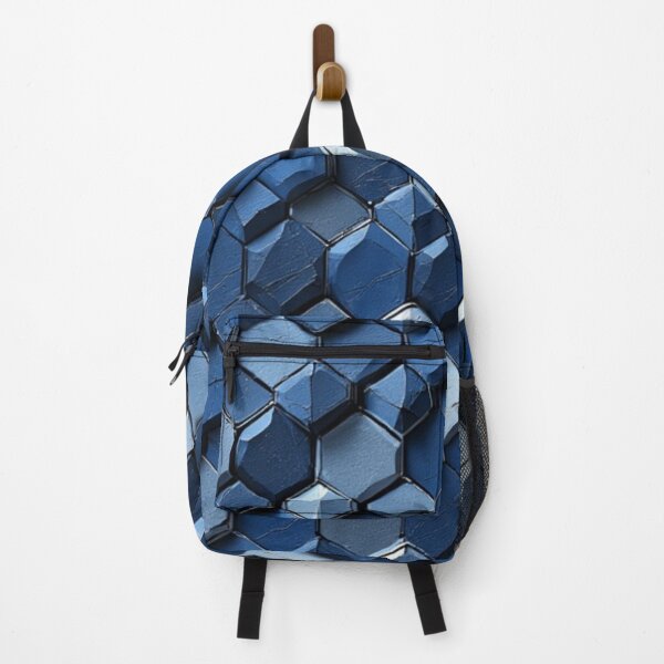 Item preview, Cracked Hexagonal Tiles: Abstract Blue Geometric designed and sold by Virtuals1.