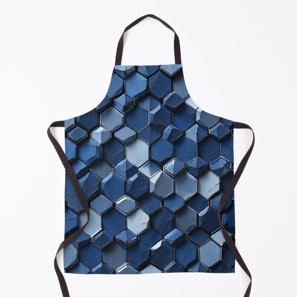 Item preview, Cracked Hexagonal Tiles: Abstract Blue Geometric designed and sold by Virtuals1.
