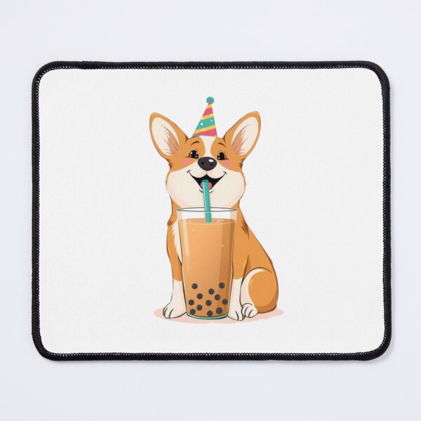 Item preview, Corgi Boba tea milktea Party Hat happy birthday kawaii gift funny christmas happy designed and sold by CheeseBlueprint.