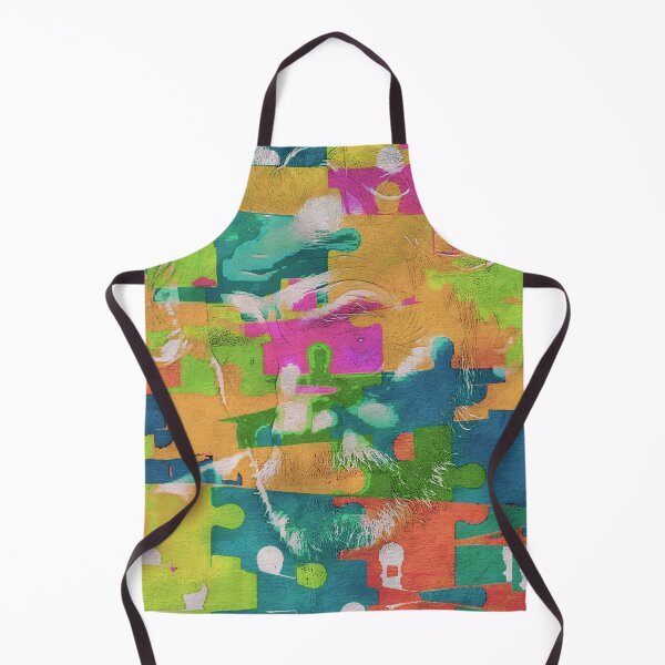 Aperçu de l'œuvre Portrait abstrait avec motif de puzzle, design texturé et vibrant créée et vendue par LCPcreations.