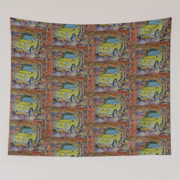 Item preview, Fiat 500 yellow with frame designed and sold by walterfest.