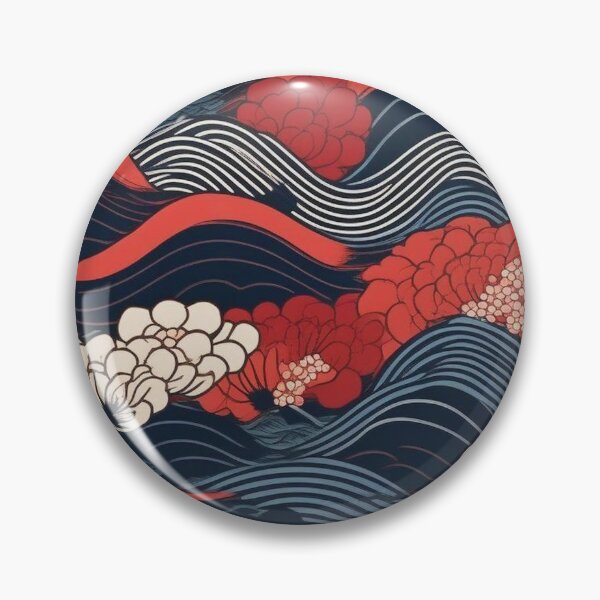 Item preview, Seamless Ukiyo-e Wave and Sakura Pattern – Edo Inspired Design designed and sold by Vandy Fullam.