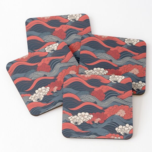 Item preview, Seamless Ukiyo-e Wave and Sakura Pattern – Edo Inspired Design designed and sold by Vandy Fullam.