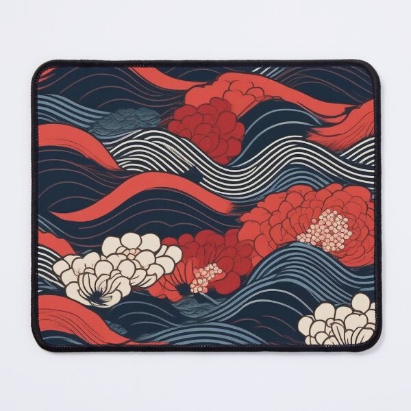 Item preview, Seamless Ukiyo-e Wave and Sakura Pattern – Edo Inspired Design designed and sold by Vandy Fullam.