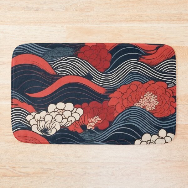 Item preview, Seamless Ukiyo-e Wave and Sakura Pattern – Edo Inspired Design designed and sold by Vandy Fullam.