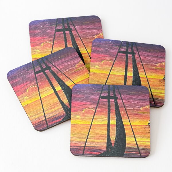 Item preview, "sunset sail" acrylic painting designed and sold by GiSilver.